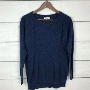 Madewell Waffle Knit Pullover Sweater Navy Blue